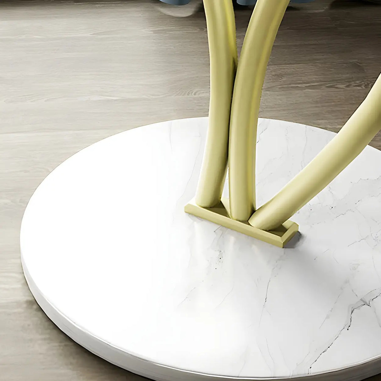 Decorative Curved Metal Gold 3 Tiers Stone Plant Stand Image - 8