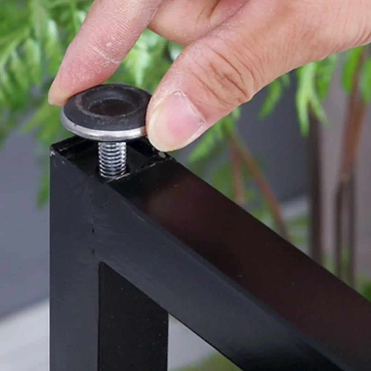 Decorative Geometric Wooden Brown Storage Console Table Image - 8