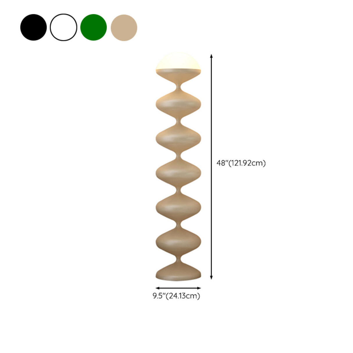 Decorative Green Dome Column Metal LED Floor Lamp