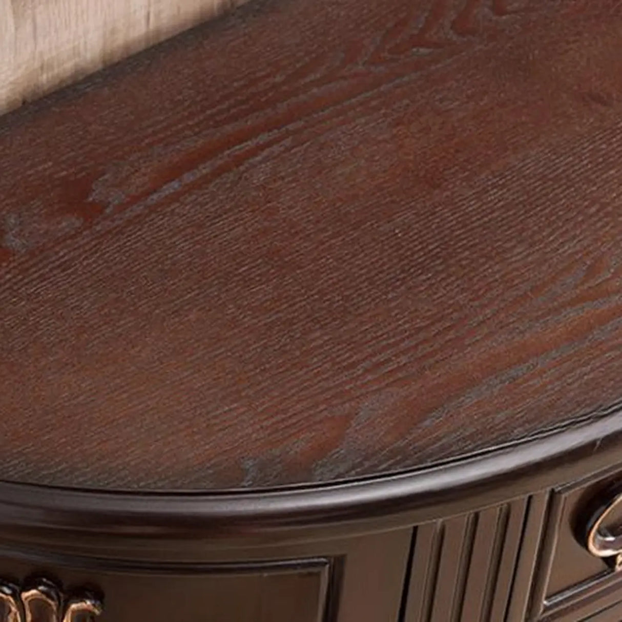 Decorative Half-circle Blue Wood Storage Entry Console Table Image - 6