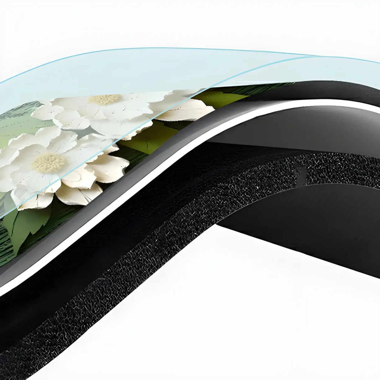 Decorative Lotus 3D Rubber Green Rectangular Area Rug Image - 6