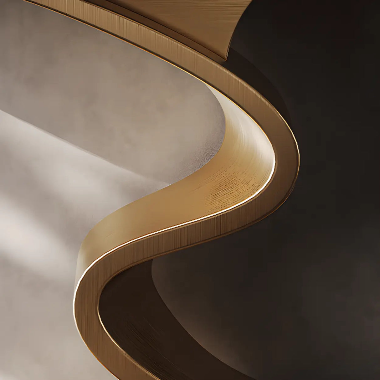 Decorative Oval Luxury Stone Curved Base Gold Console Table Image - 12