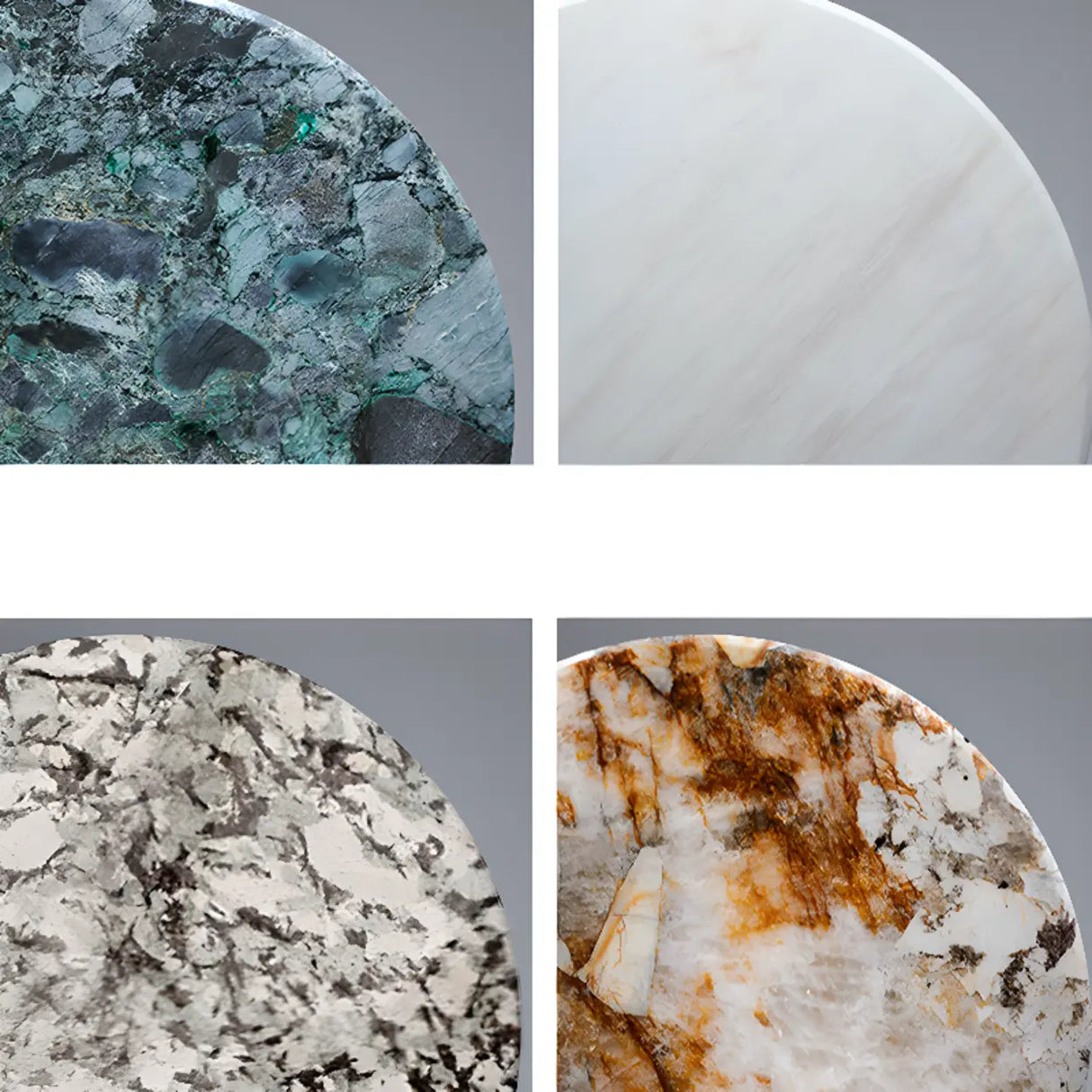 Decorative Oval Luxury Stone Curved Base Gold Console Table Image - 9