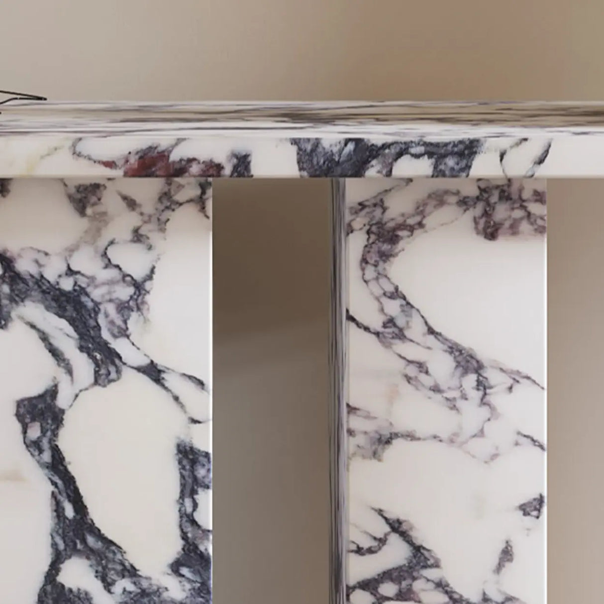 Decorative Twin Pedestal White Marble Console Table Image - 11