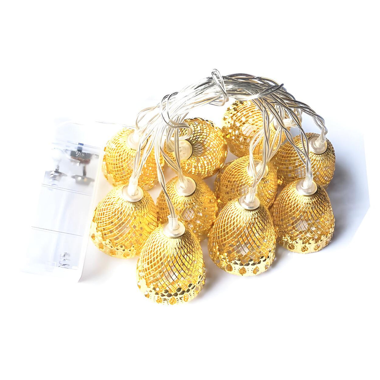 Decorative Warm Beige Bell LED Christmas String Lights Image - 3