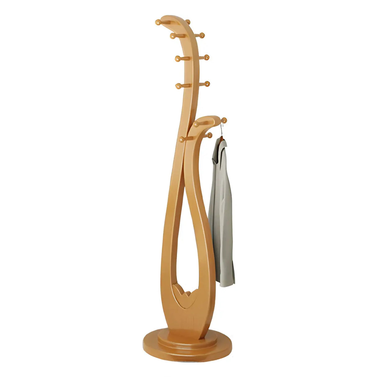 Decorative Wood Cherry Freestanding Coat Rack Image - 12