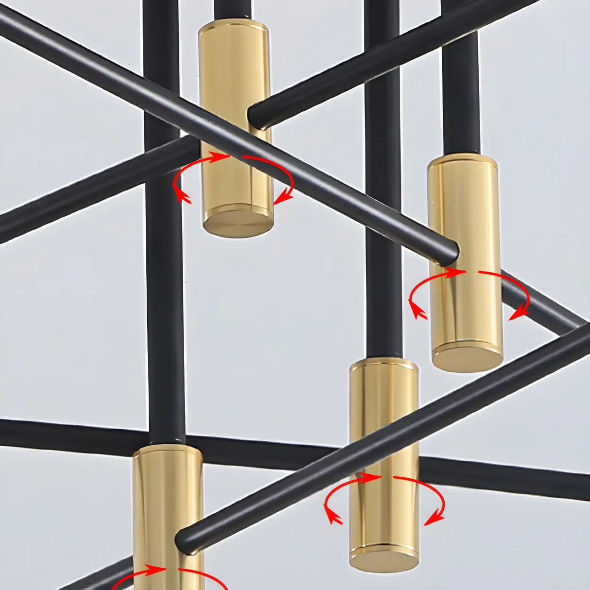 Dining Black Gold Sputnik Semi-Flush Mount Lamp 4-Light Image - 11