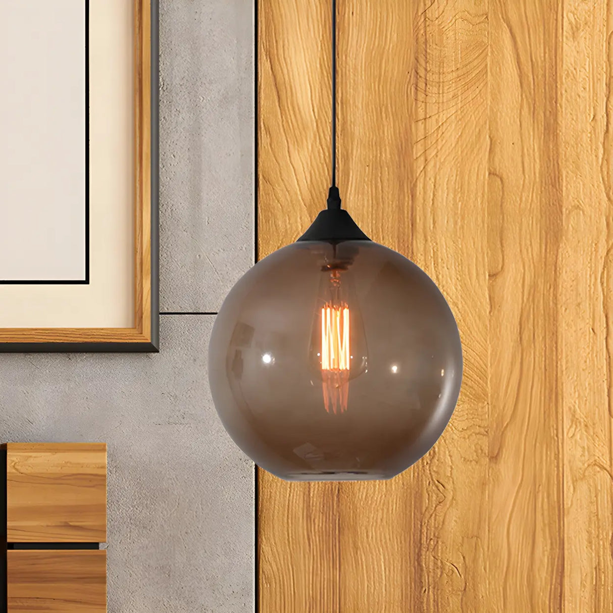 Dining Room Mini Glass Globe-Shaped Pendant Light Image - 11