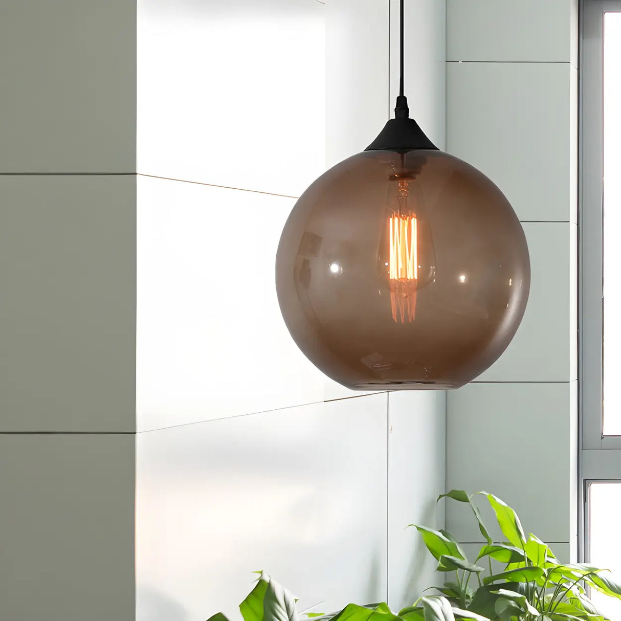 Dining Room Mini Glass Globe-Shaped Pendant Light Image - 13