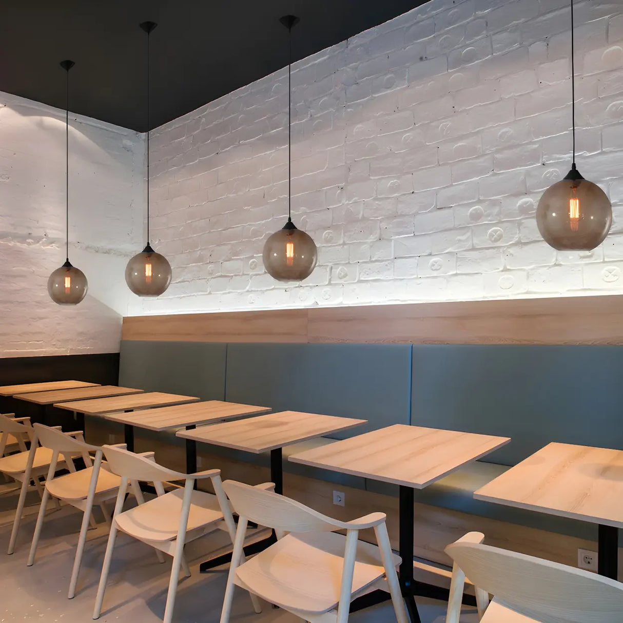 Dining Room Mini Glass Globe-Shaped Pendant Light Image - 14