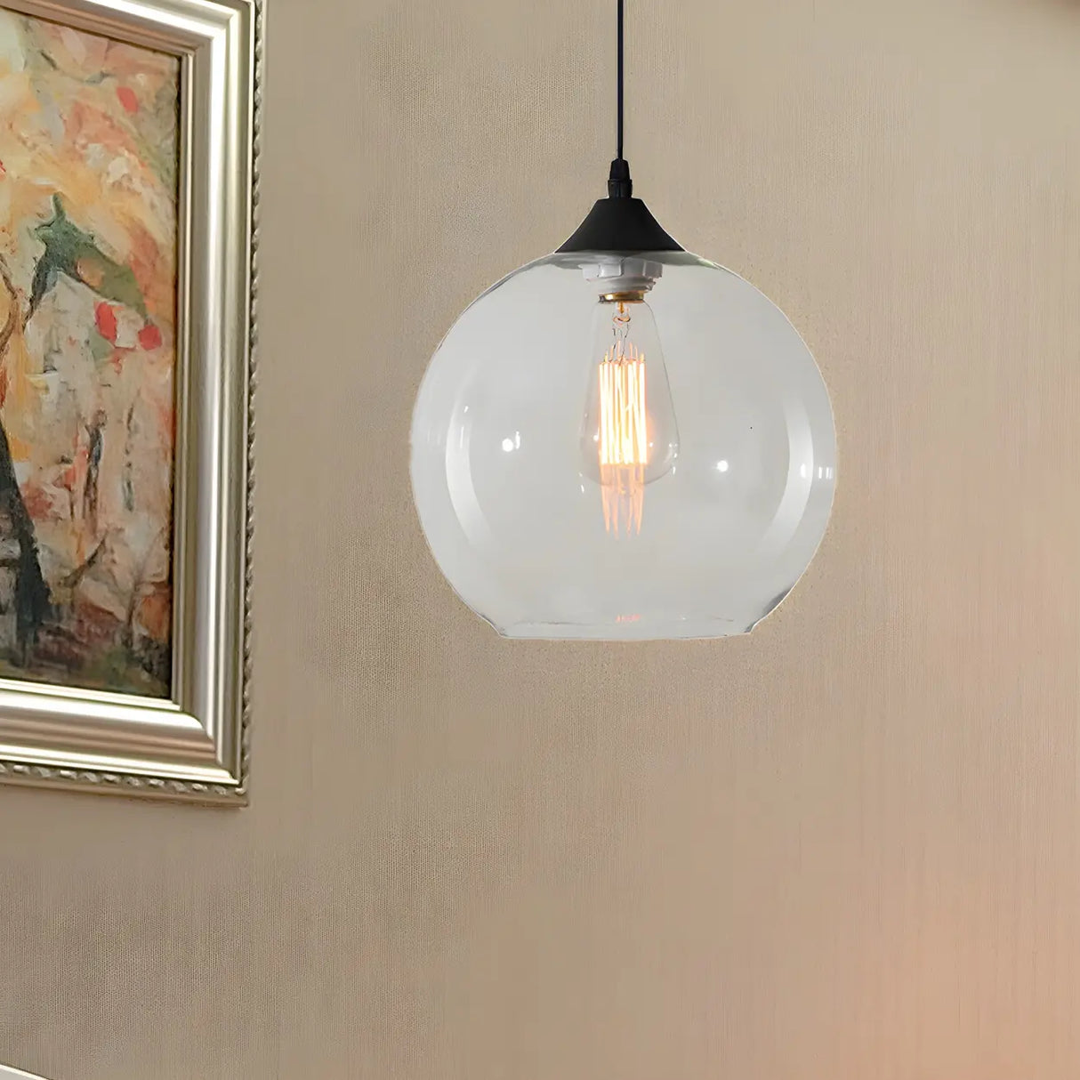 Dining Room Mini Glass Globe-Shaped Pendant Light Image - 18