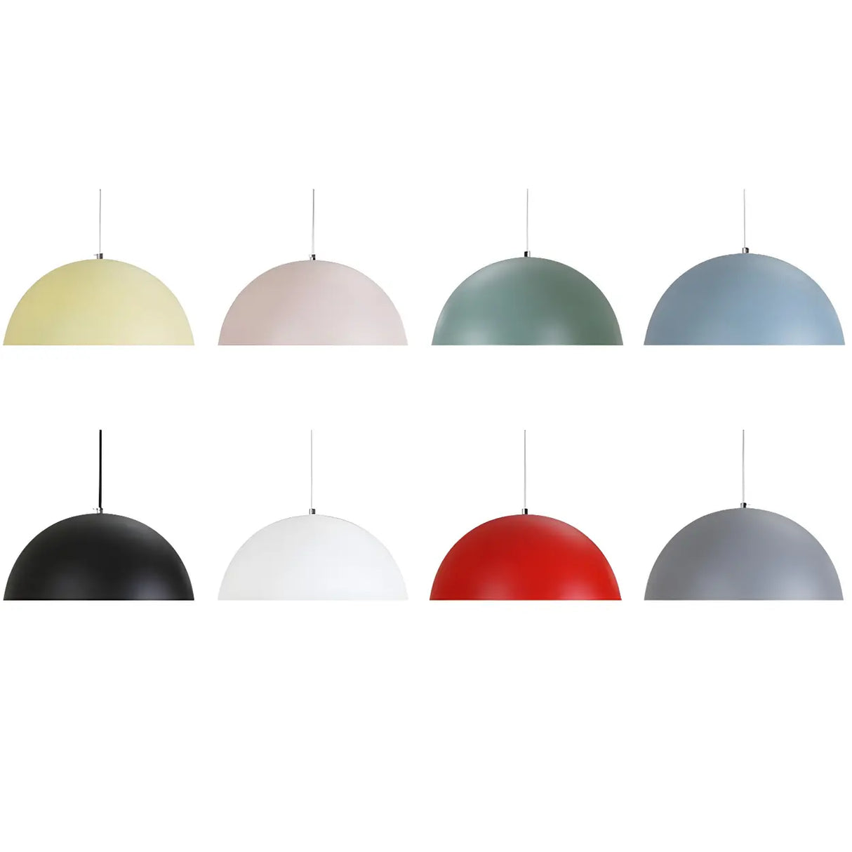 Dining Room Simple Semicircle Aluminum Pendant Light Image - 9