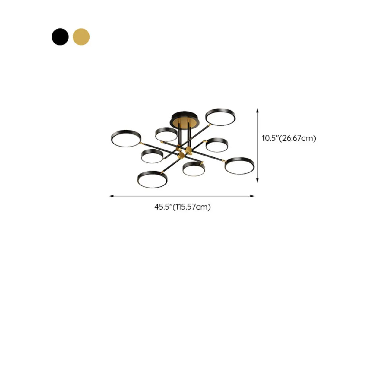 Dining Room Sputnik Round Semi-Flush Mount Lamp 8-Light