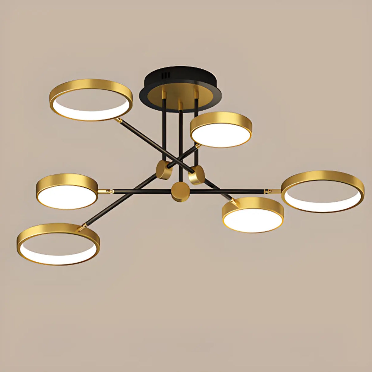 Dining Room Sputnik Round Semi-Flush Mount Lamp 8-Light Image - 7