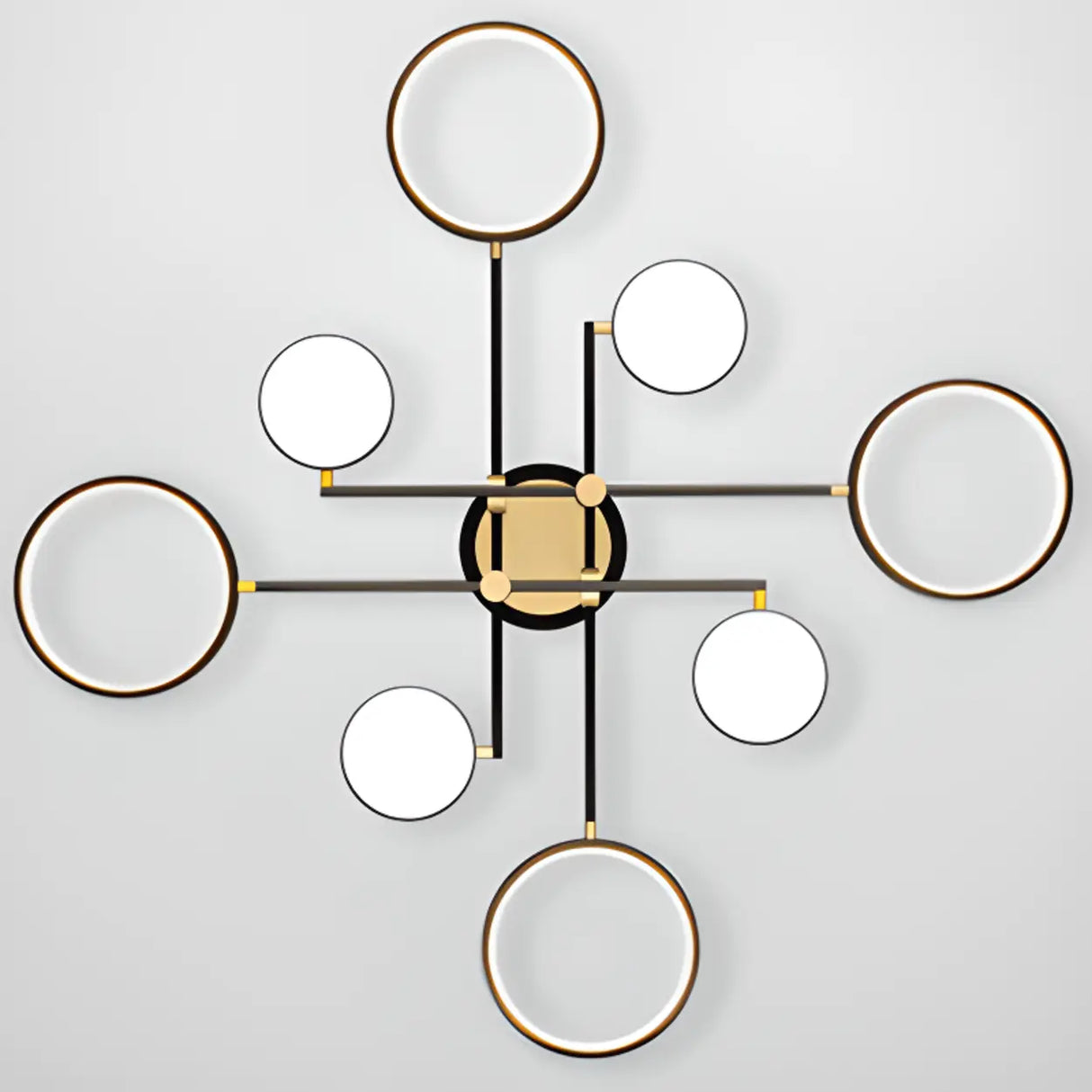 Dining Room Sputnik Round Semi-Flush Mount Lamp 8-Light Image - 8