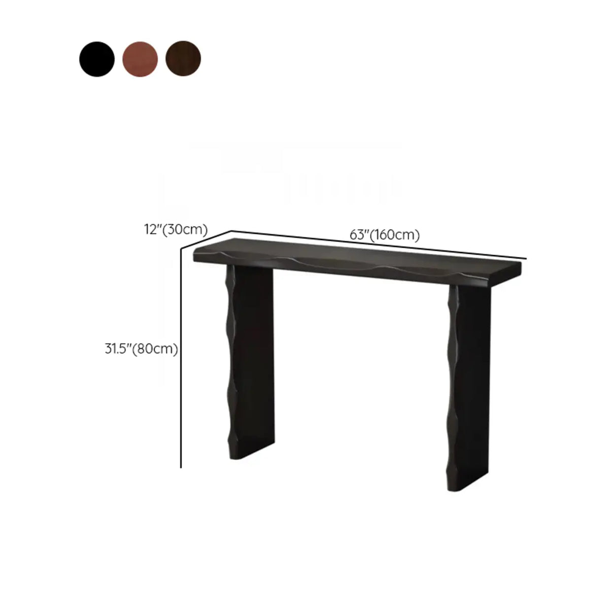 Display Artistic Wood Brown Double Pedestal Console Table Image - 11