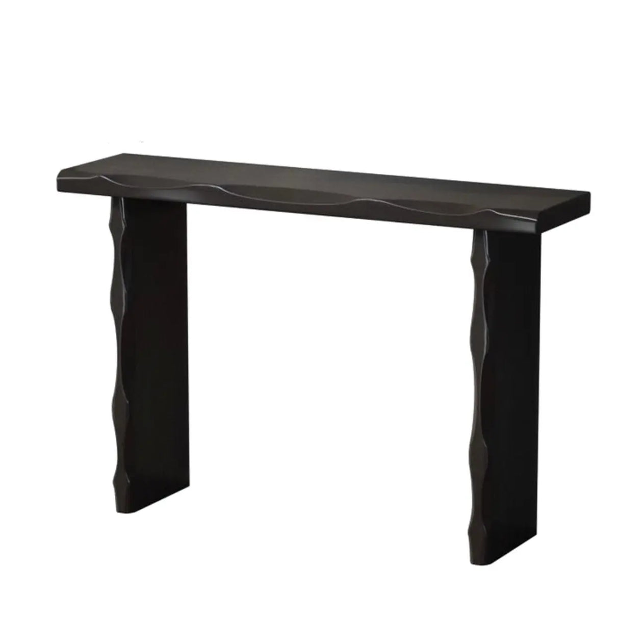 Display Artistic Wood Brown Double Pedestal Console Table Image - 3