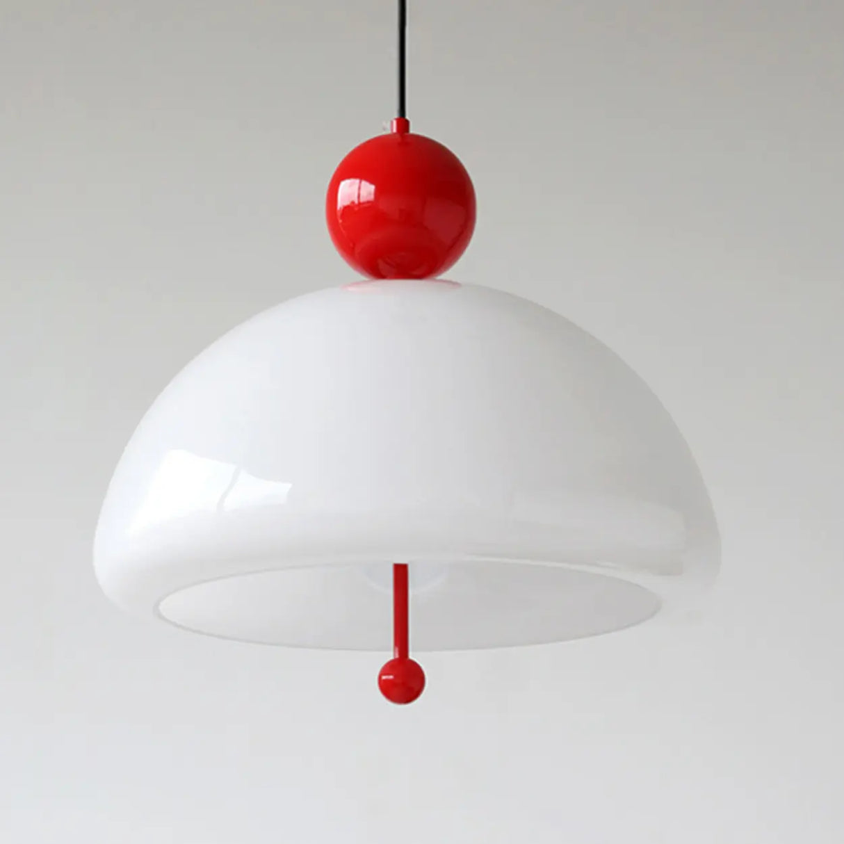 Dome Glass Red Ball White Modern Chandeliers Dining Room Image - 10