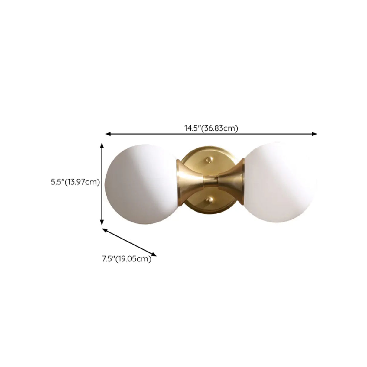 Double Globe Gold Wall Sconce Vanity Light