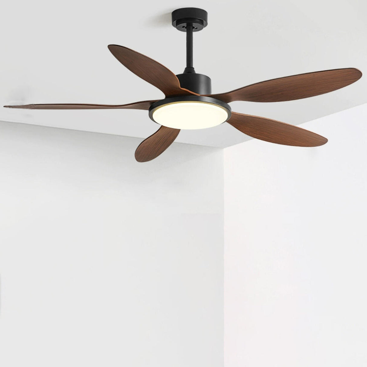 Down Rod Simple Wood Blade Standard Ceiling Fan Light Image - 11