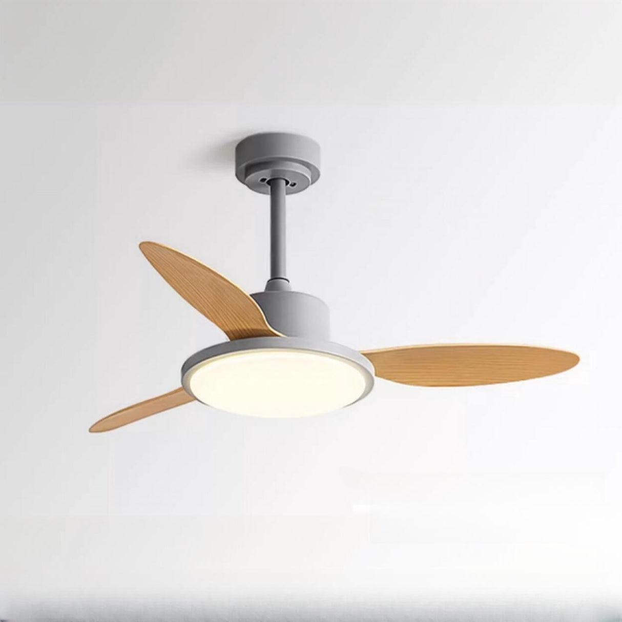 Down Rod Simple Wood Blade Standard Ceiling Fan Light Image - 16