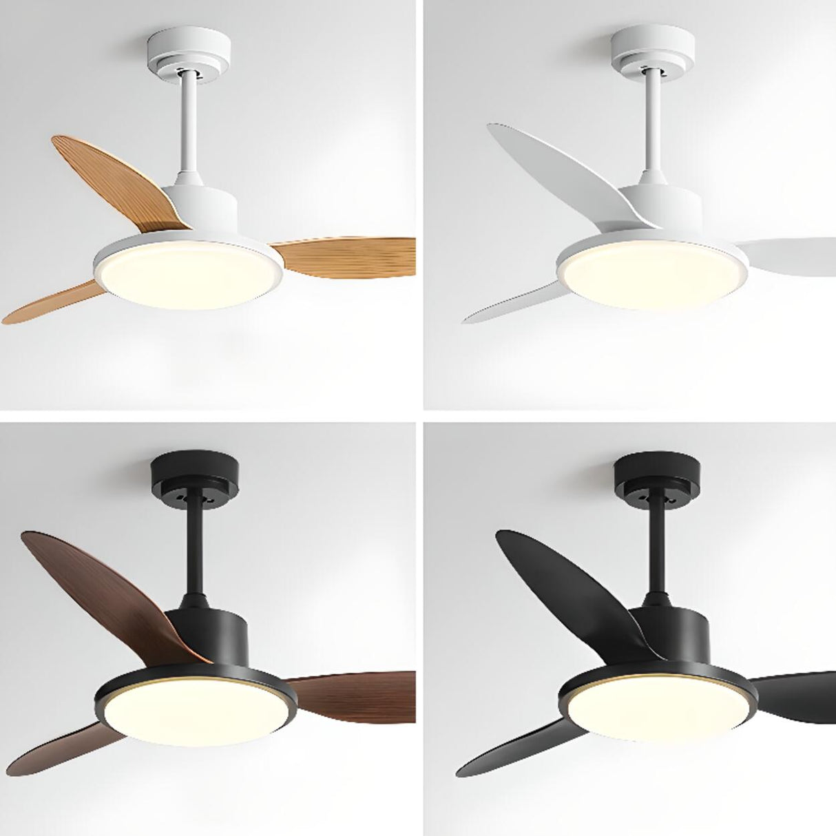 Down Rod Simple Wood Blade Standard Ceiling Fan Light Image - 20