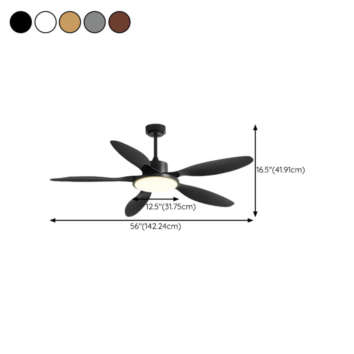 Down Rod Simple Wood Blade Standard Ceiling Fan Light Image - 27