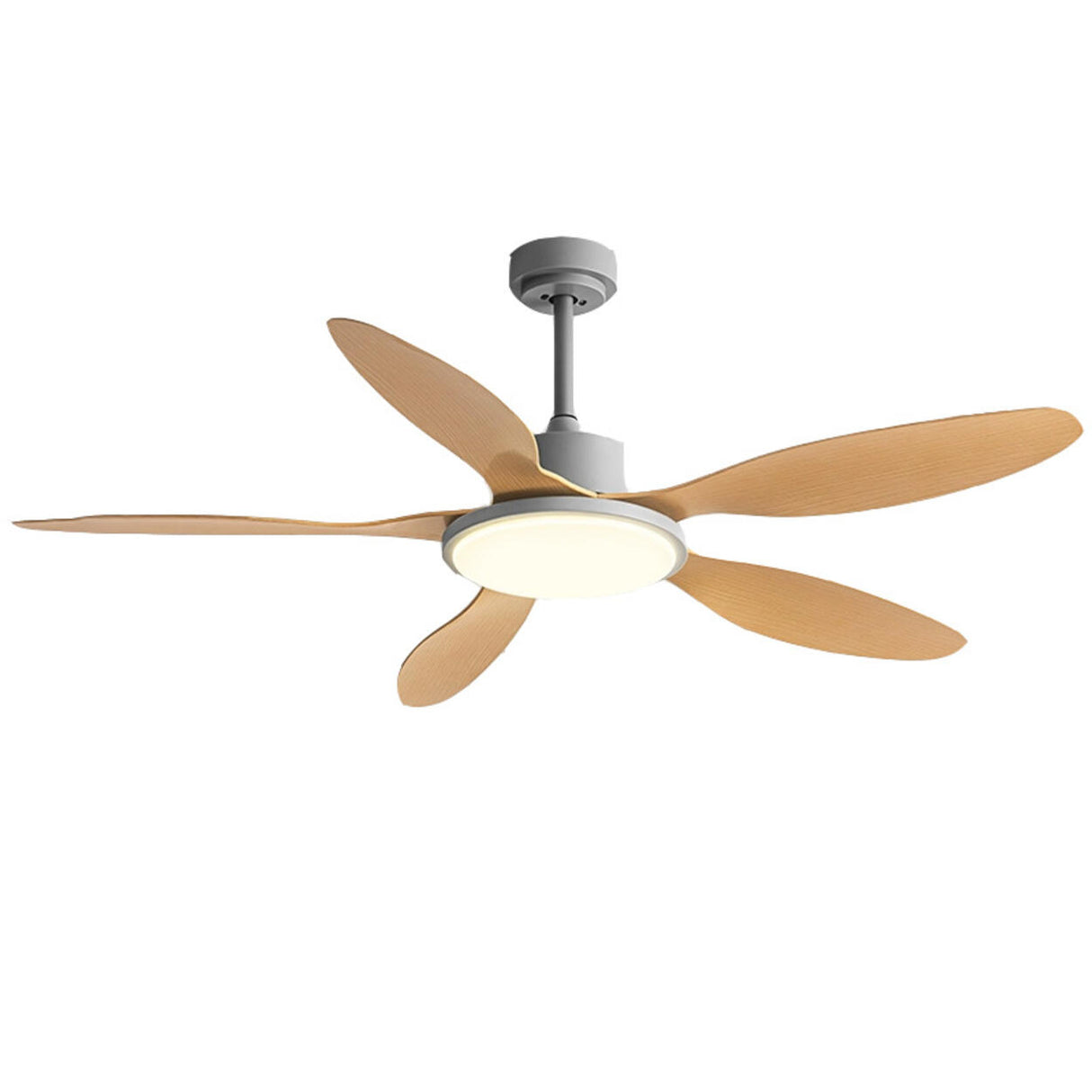 Down Rod Simple Wood Blade Standard Ceiling Fan Light Image - 5