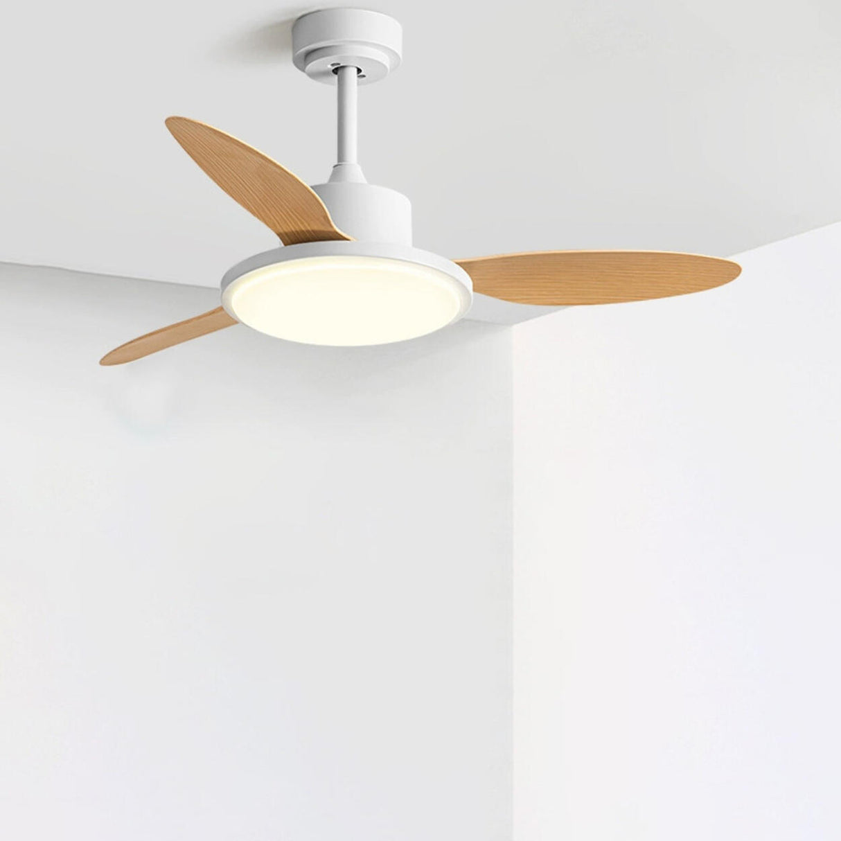 Down Rod Simple Wood Blade Standard Ceiling Fan Light Image - 7