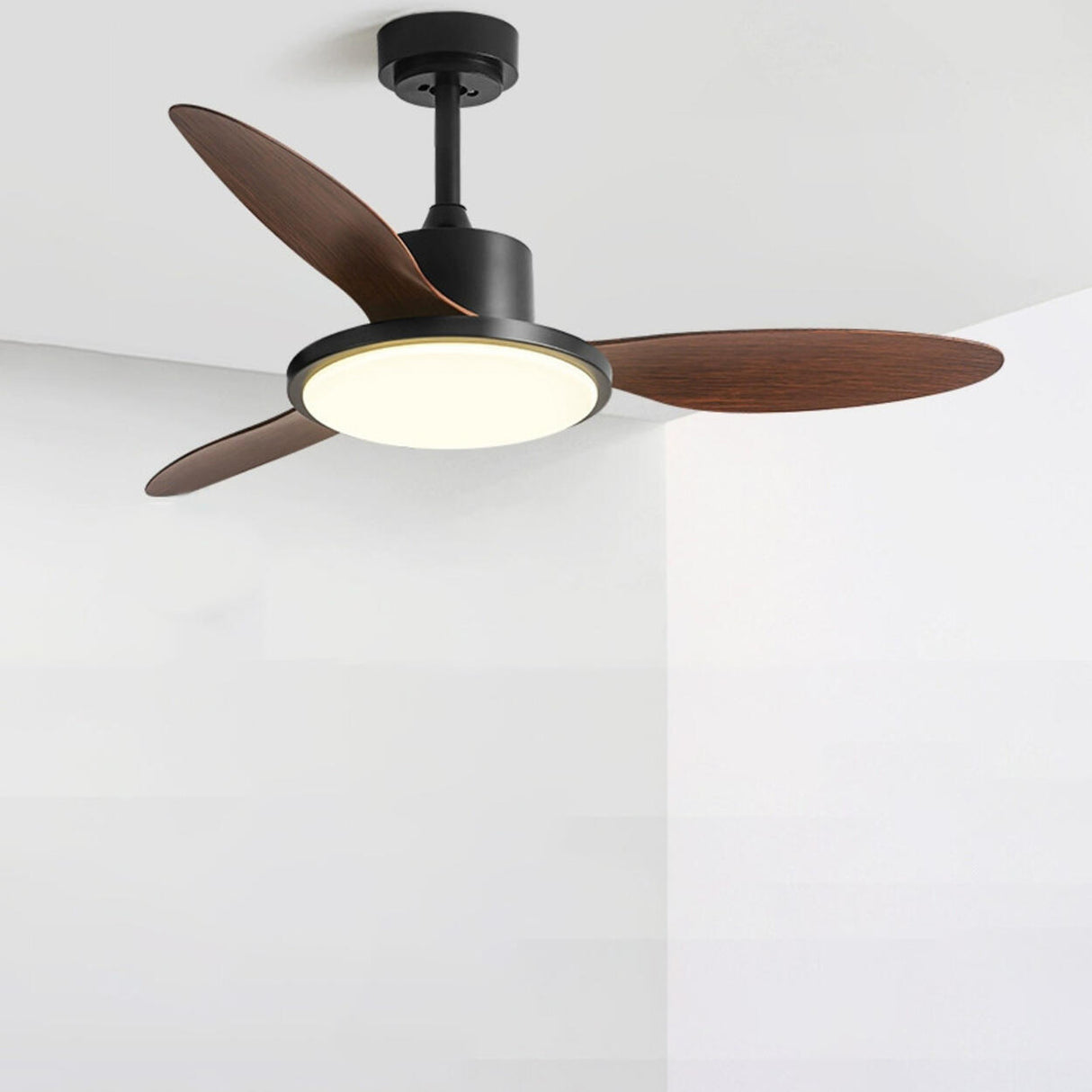 Down Rod Simple Wood Blade Standard Ceiling Fan Light Image - 8