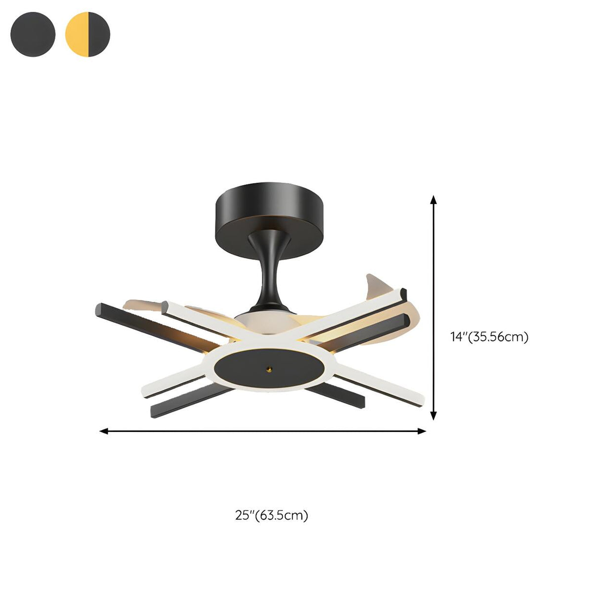 Down Rod Starburst Modern LED Ceiling Fan with Light