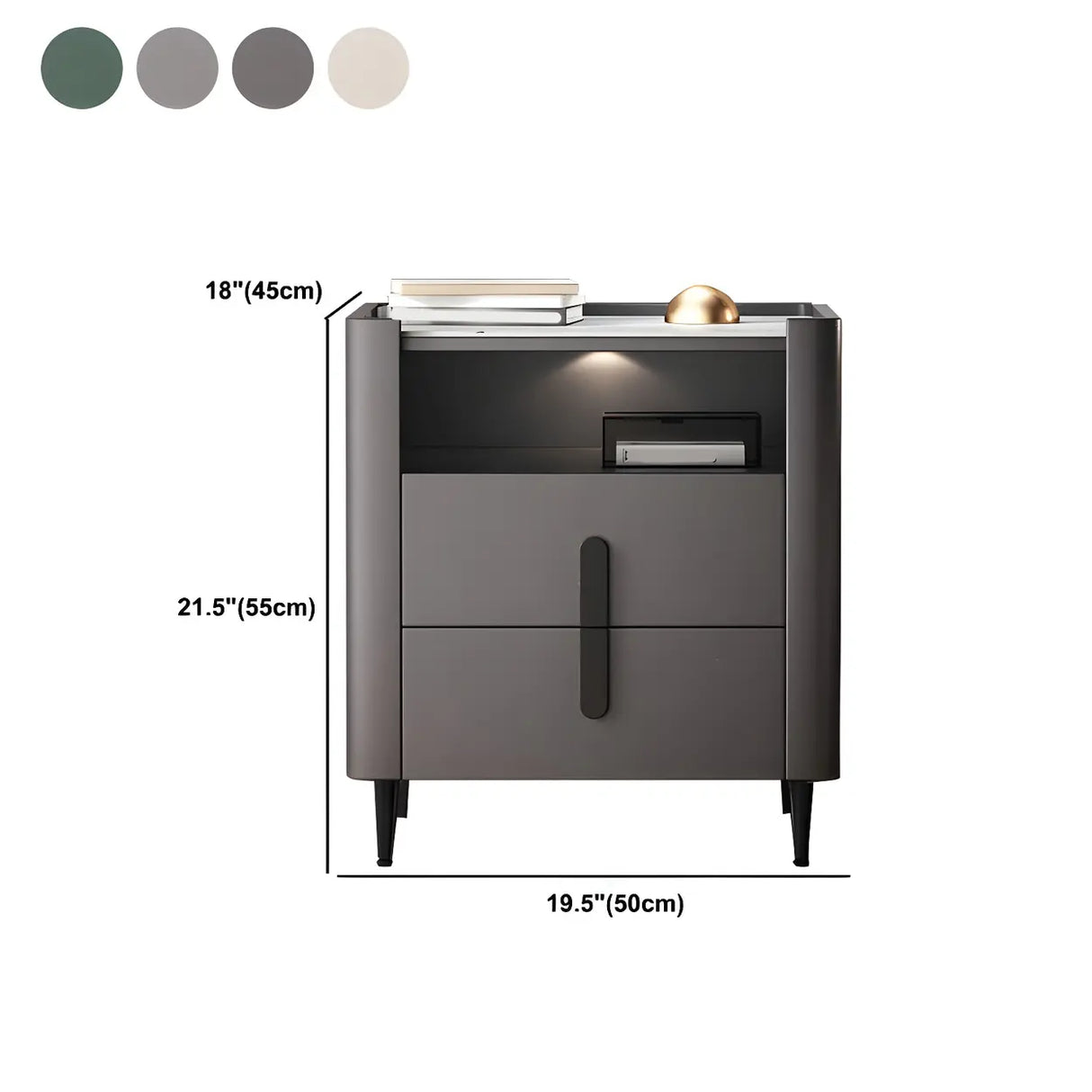 Drawer Storage Wood Off-White Lighting Stone Nightstand Image - 24