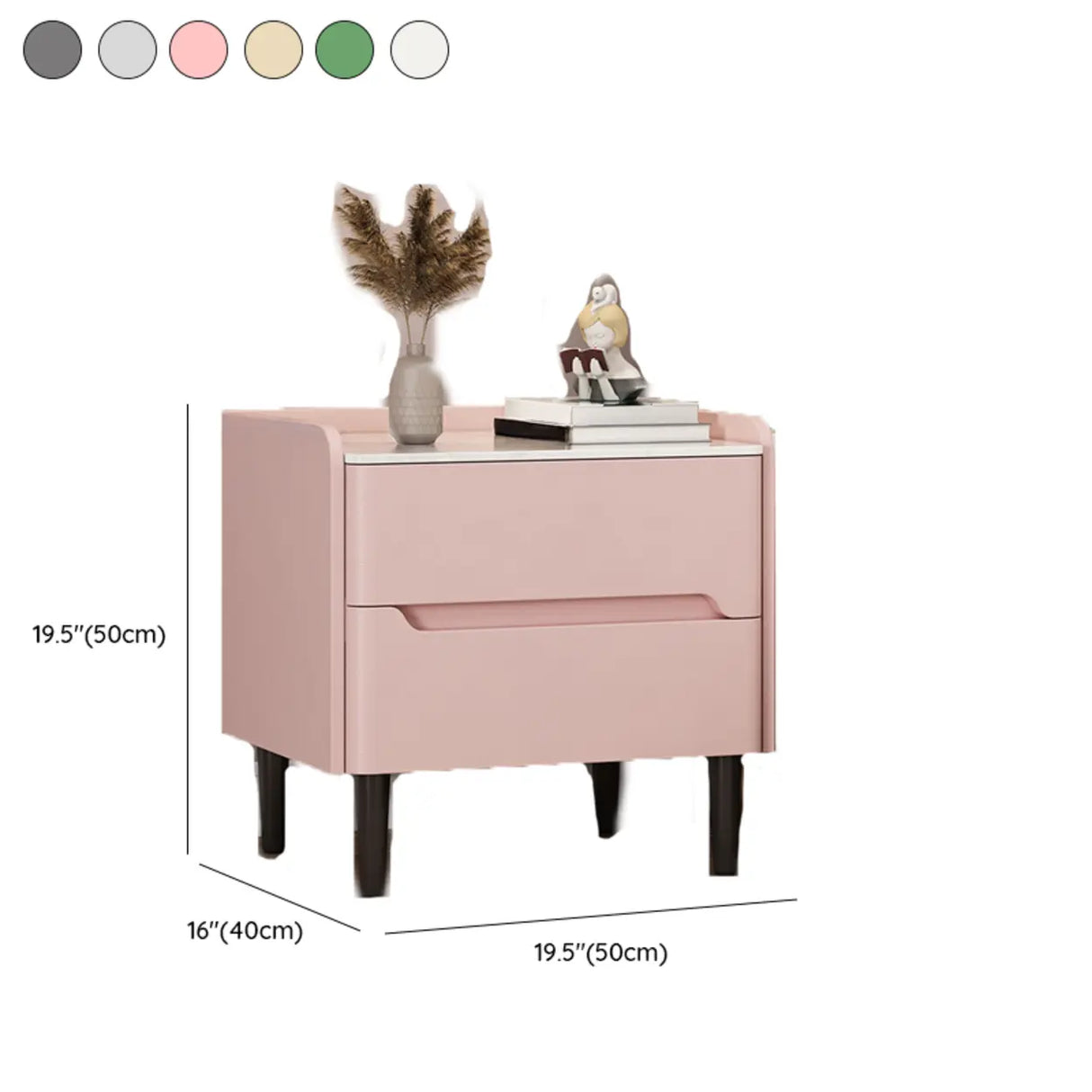 Drawers Rectangular Sintered Stone Wood Beige Nightstand