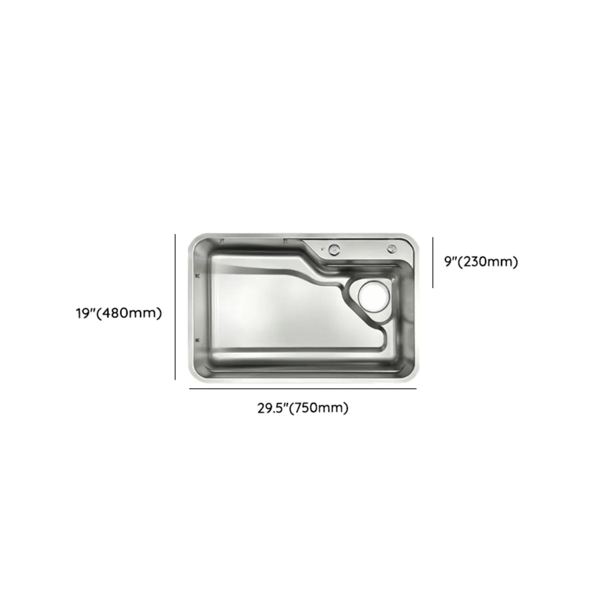 Drop-In Stainless Steel Kitchen Sink with Faucet Holes