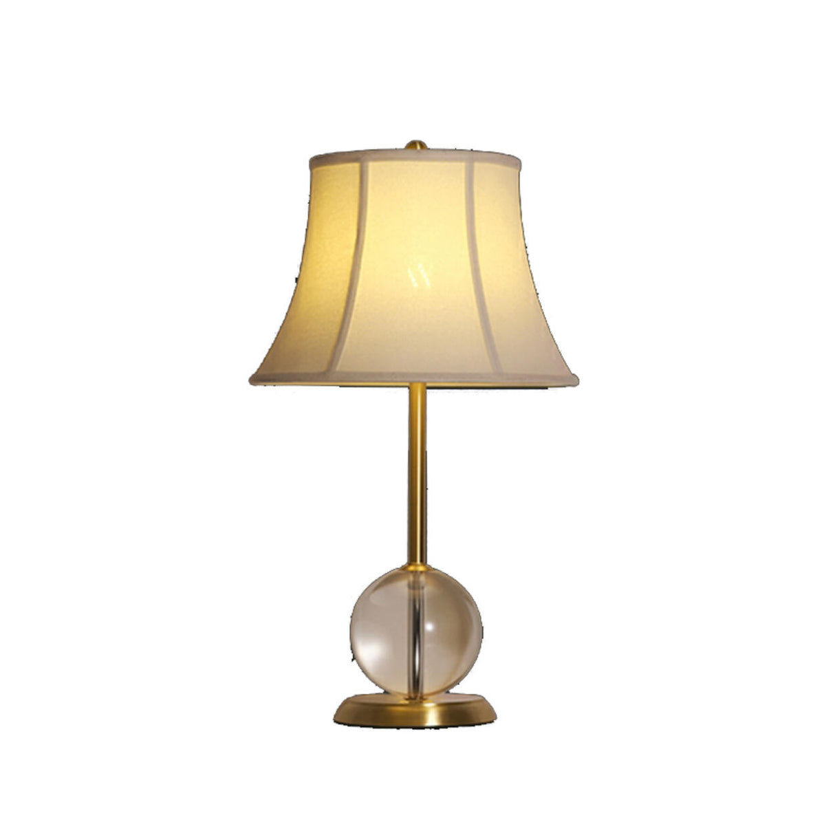 Drum-Shaped Shade Crystal Ball Base Bedside Table Lamp Image - 5