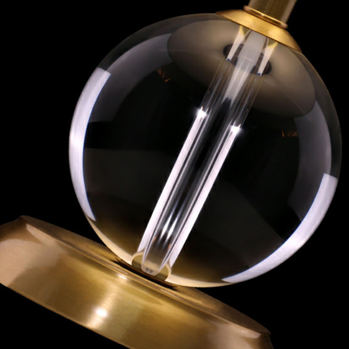Drum-Shaped Shade Crystal Ball Base Bedside Table Lamp Image - 7