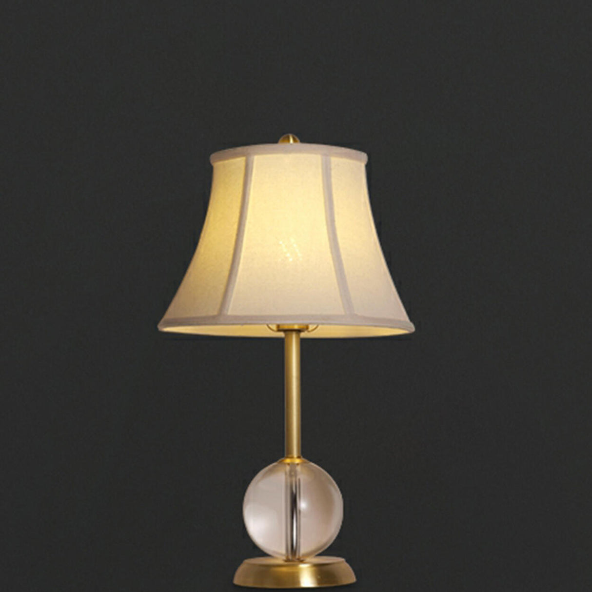 Drum-Shaped Shade Crystal Ball Base Bedside Table Lamp Image - 9