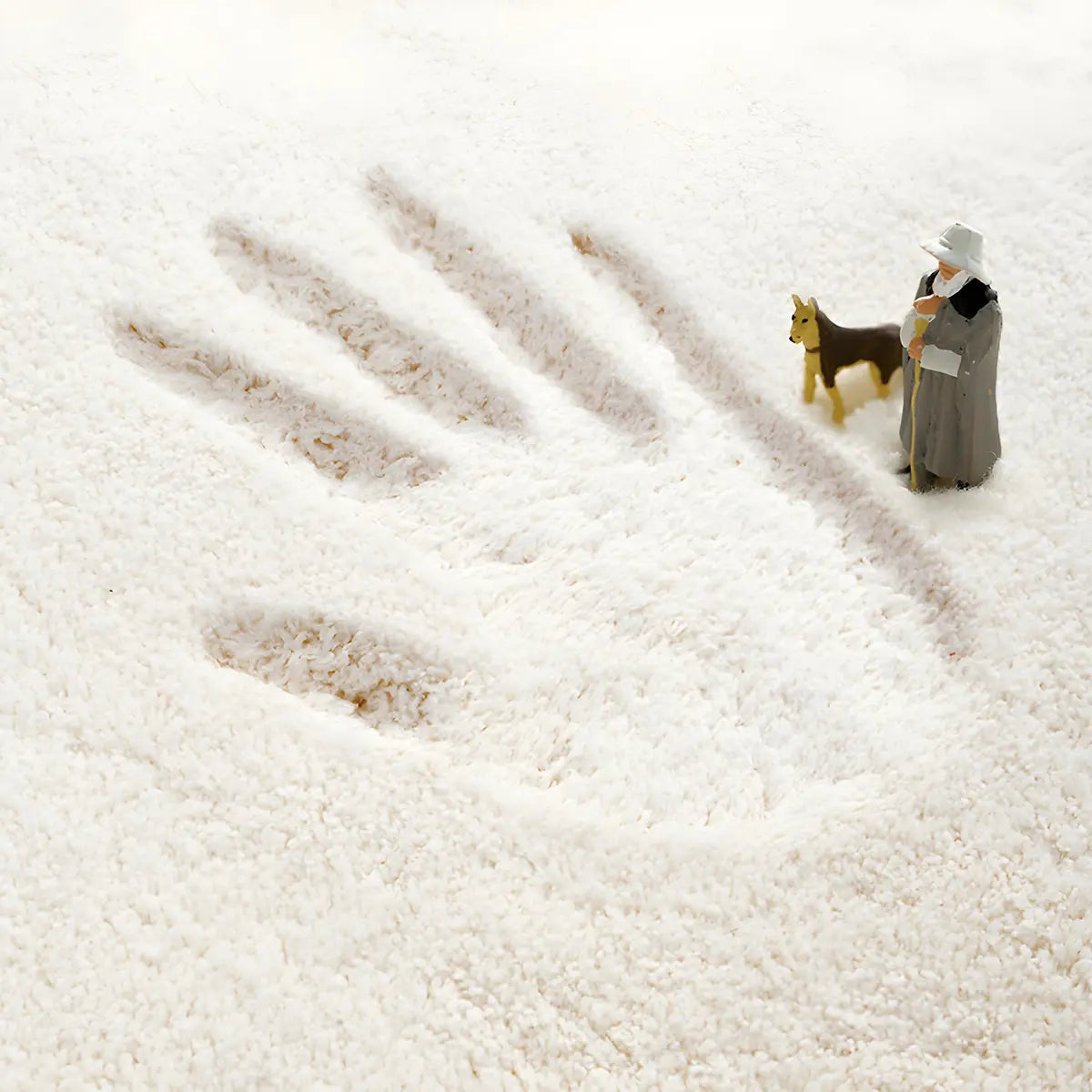 Easy Care Contemporary Floral Shaped Wool Blue Area Rug Image - 10