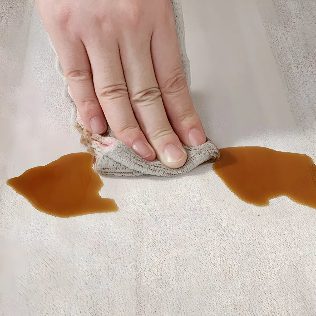 Easy Care Modern Swirl Beige Polyester Area Rug Image - 6