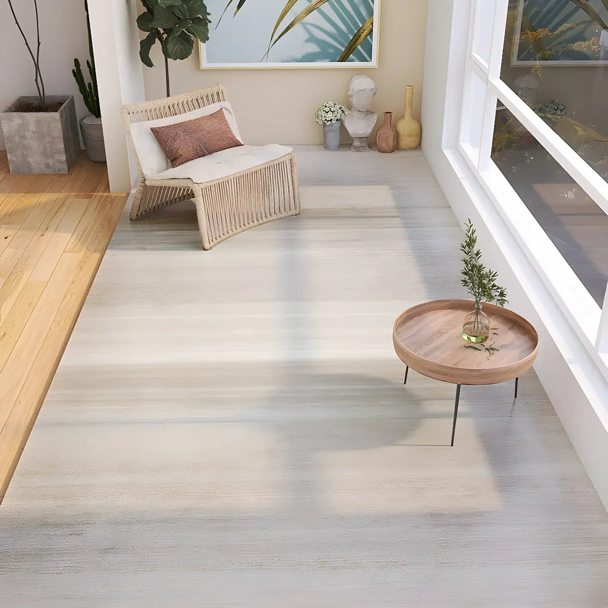 Easy Care Modern Swirl Beige Polyester Area Rug Image - 9