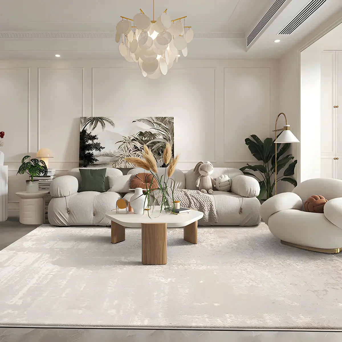 Easy Care Rectangle Polyester Solid Color Area Rug Image - 17