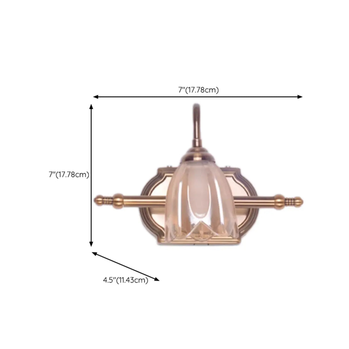 Elegant 3-Light Clear Glass Brass LED Vanity Light