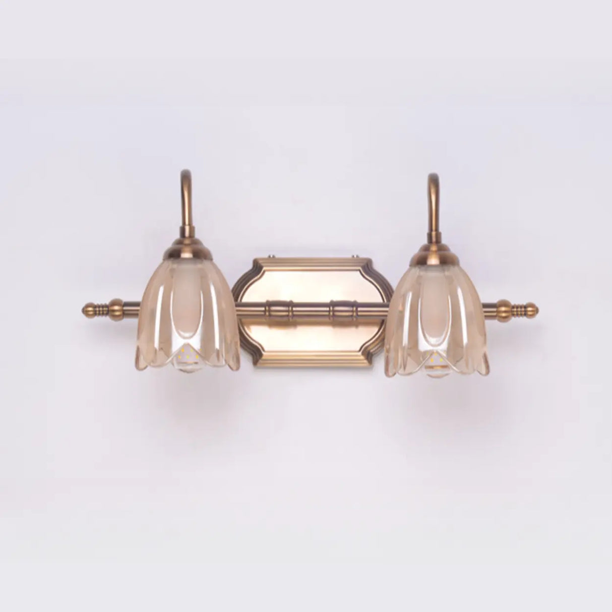 Elegant 3-Light Clear Glass Brass LED Vanity Light Image - 6