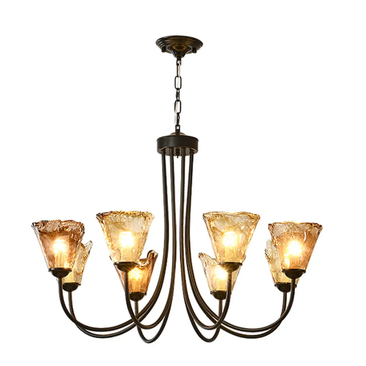 Elegant 6-Light Glass Chandelier for Living or Dining Room Image - 6