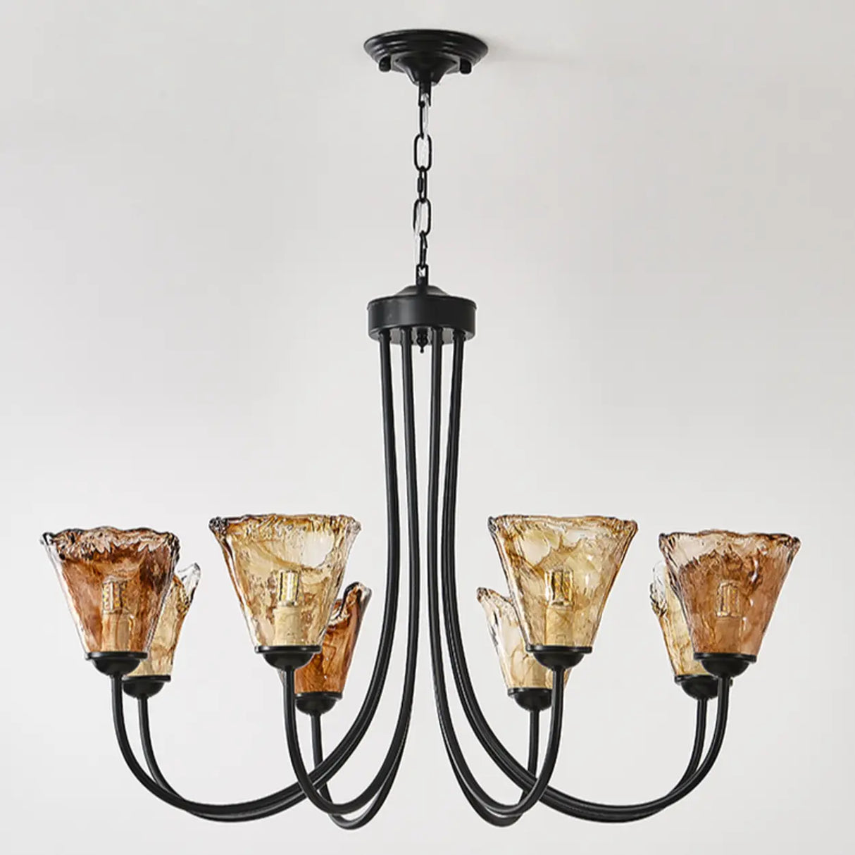 Elegant 6-Light Glass Chandelier for Living or Dining Room Image - 7
