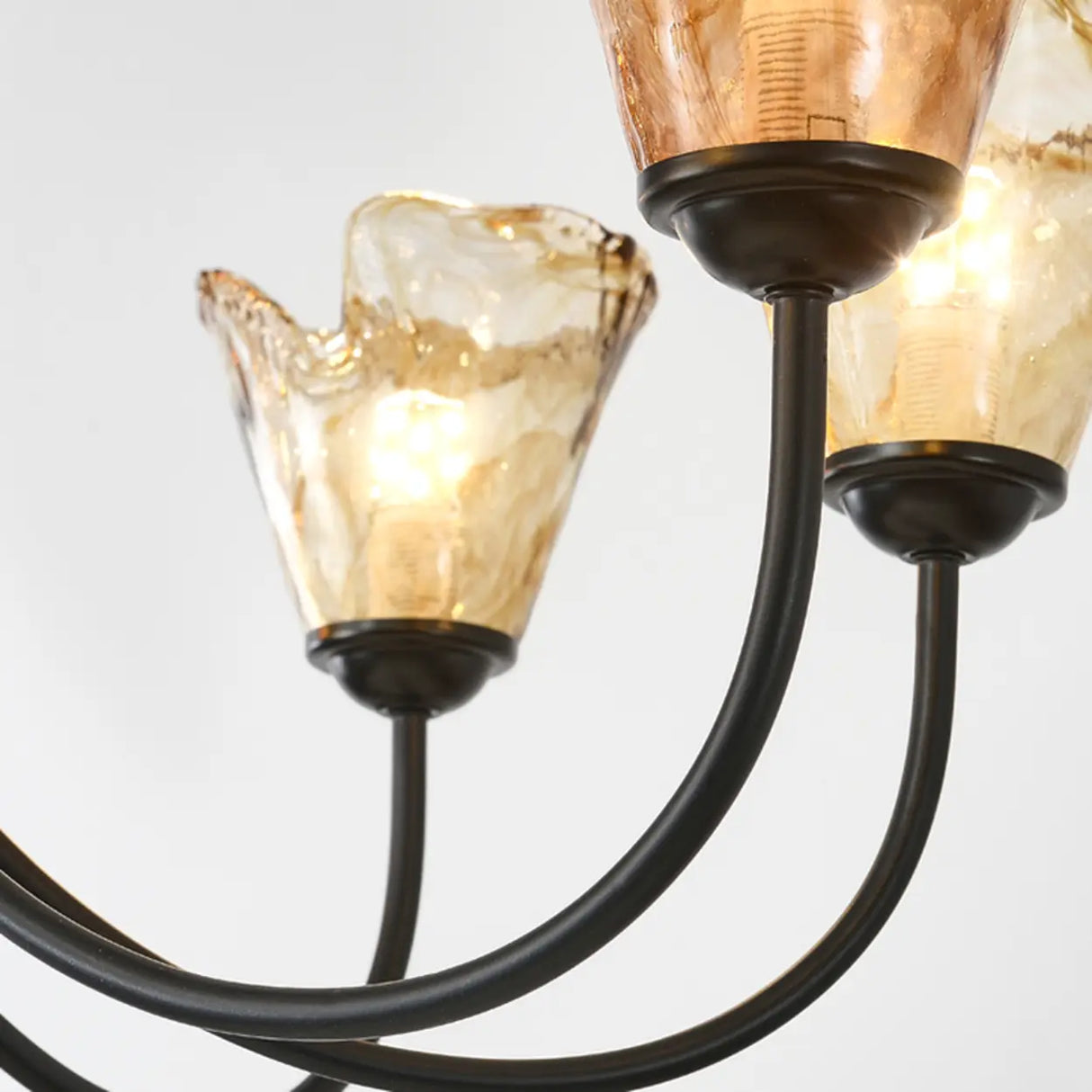 Elegant 6-Light Glass Chandelier for Living or Dining Room Image - 8