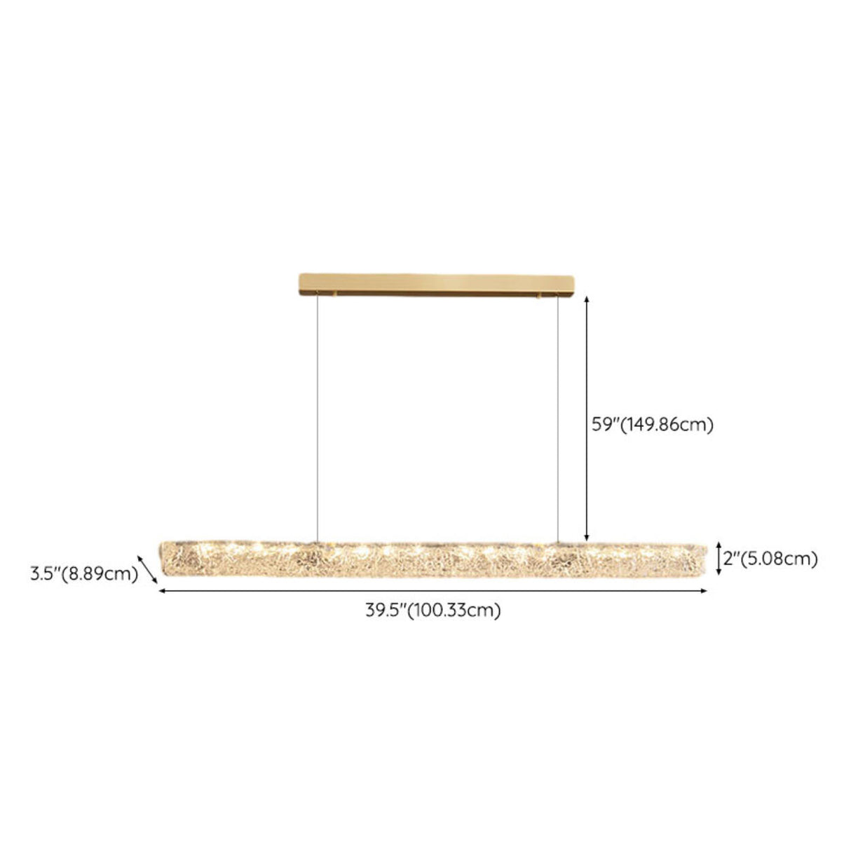 Elegant Adjustable Gold Linear Island Hanging Light