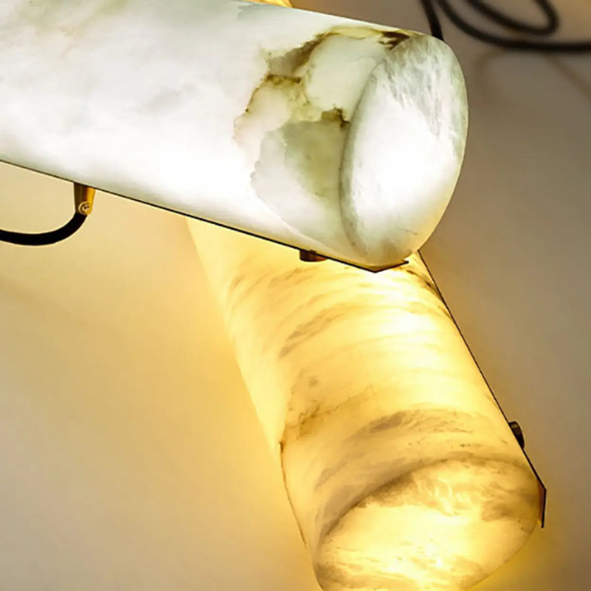 Elegant Alabaster Linear Adjustable Island Pendant Light Image - 16