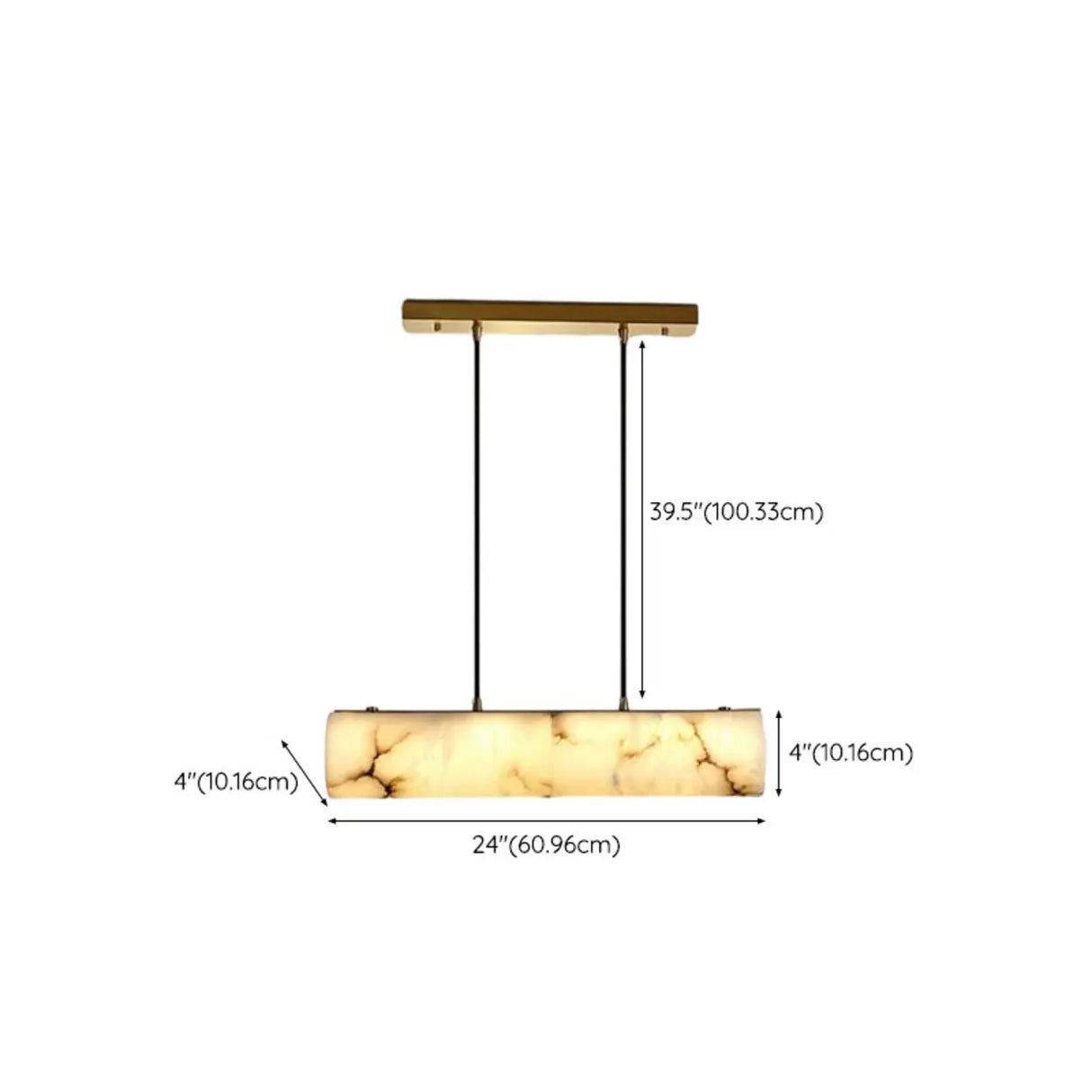 Elegant Alabaster Linear Adjustable Island Pendant Light Image - 20