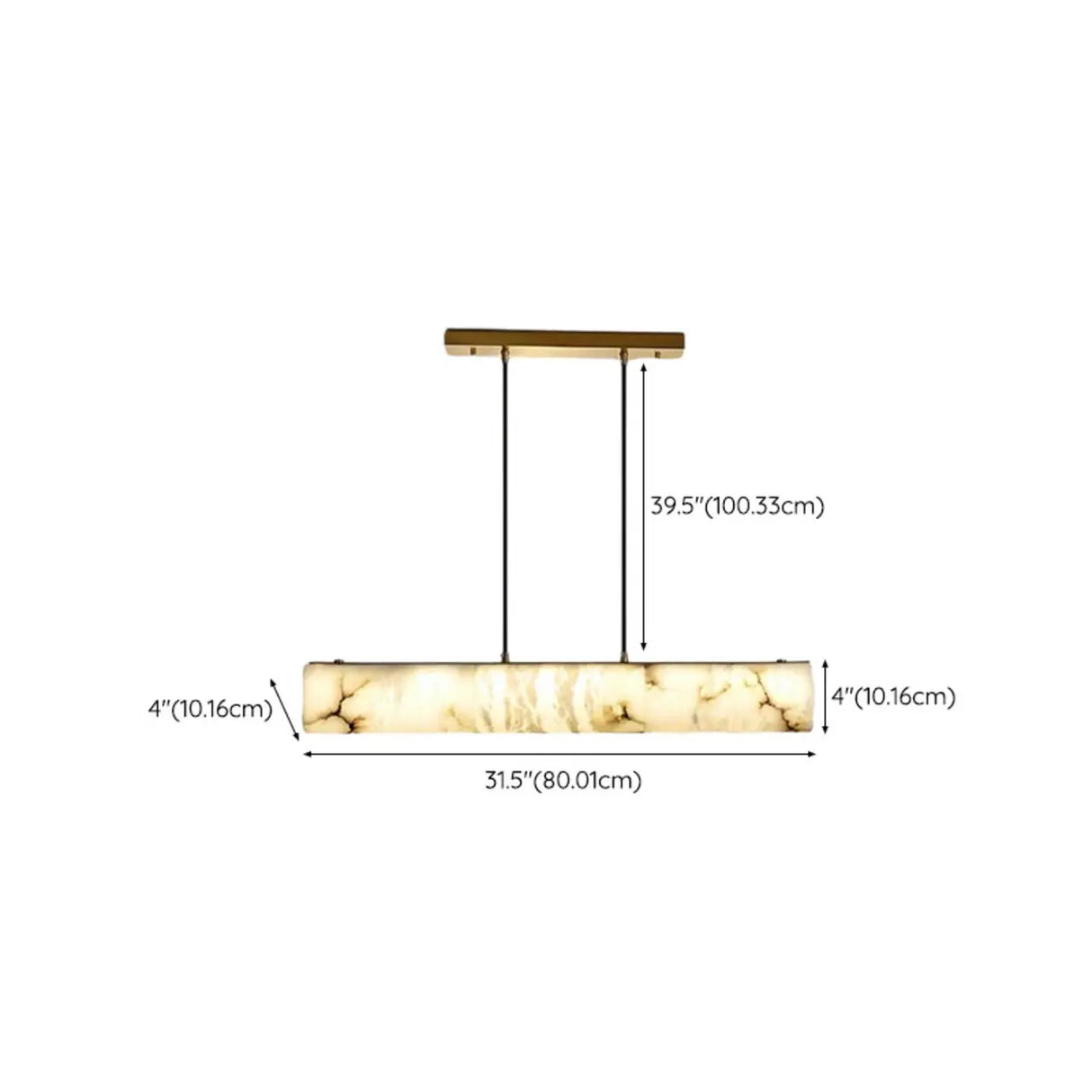 Elegant Alabaster Linear Adjustable Island Pendant Light Image - 21